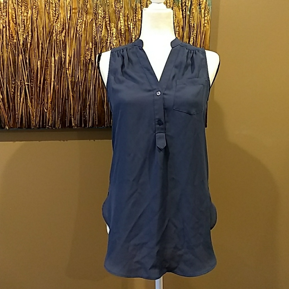 Fortune + Ivy steel blue blouse